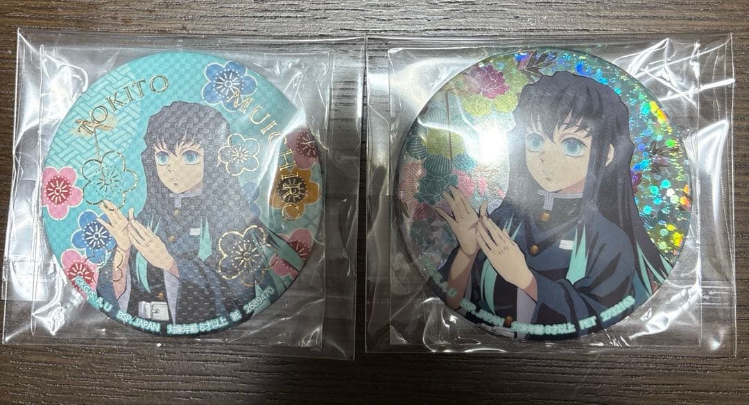 鬼滅の刃 ナムコ 和紙風 ホログラム 缶バッジ 時透無一郎