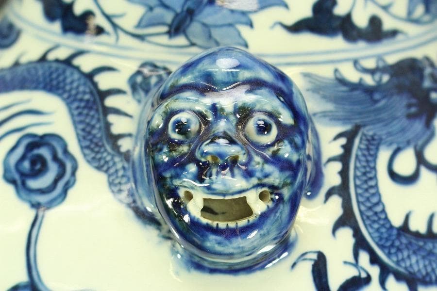 中国美術 景徳鎮 古い花瓶(ZE511)