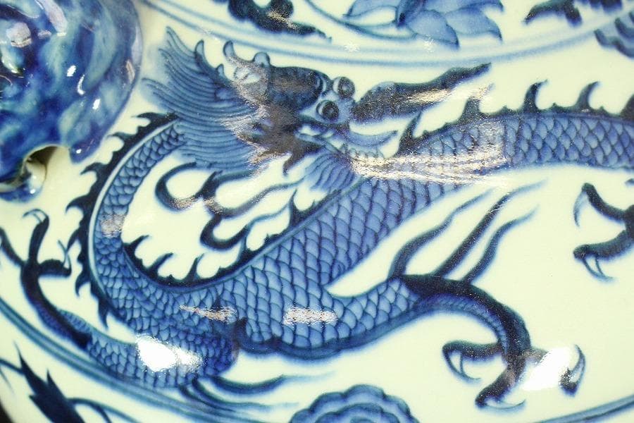 中国美術 景徳鎮 古い花瓶(ZE511)