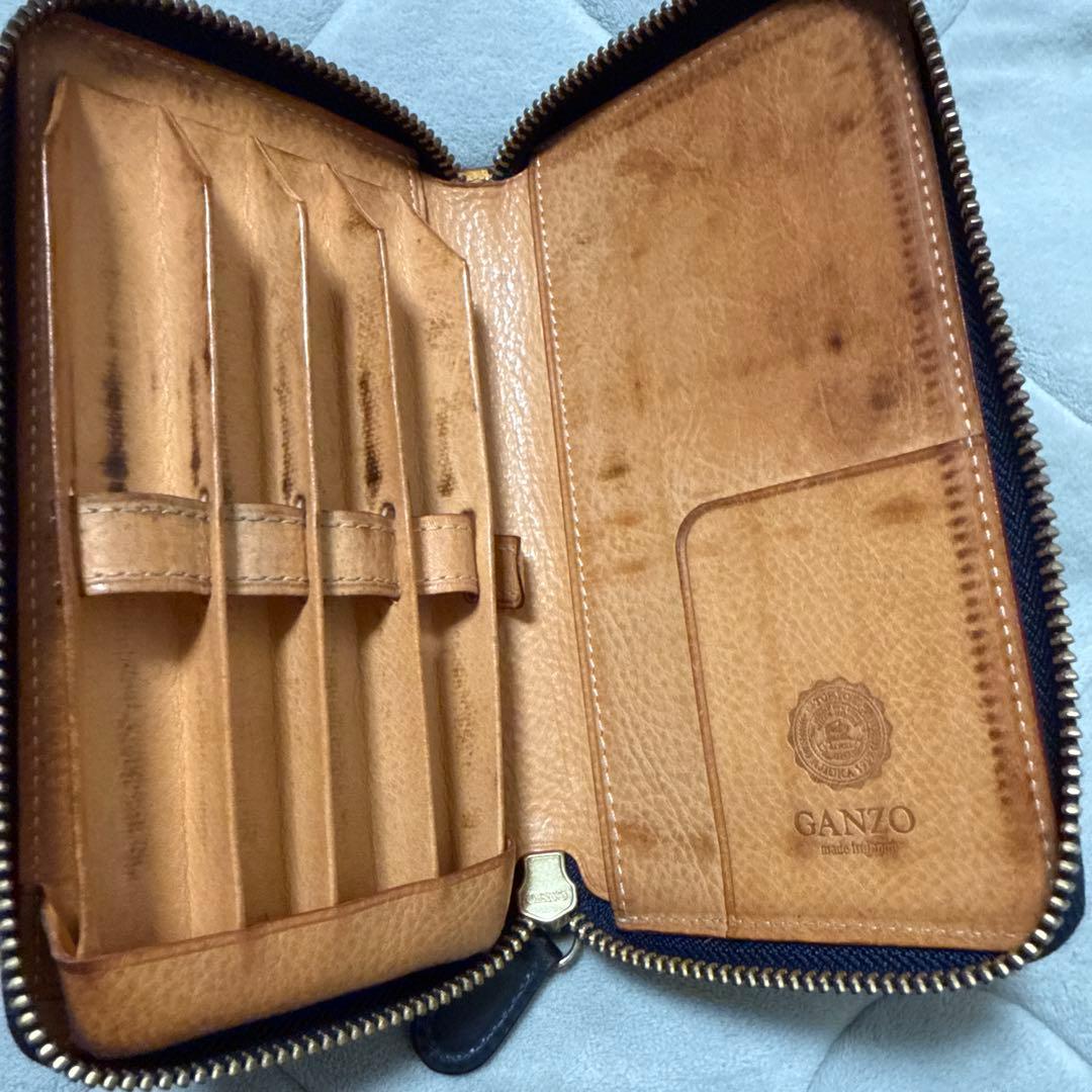 GANZO シンブライドル ファスナー付き４本入りペンケース 趣味の文具箱コラボ