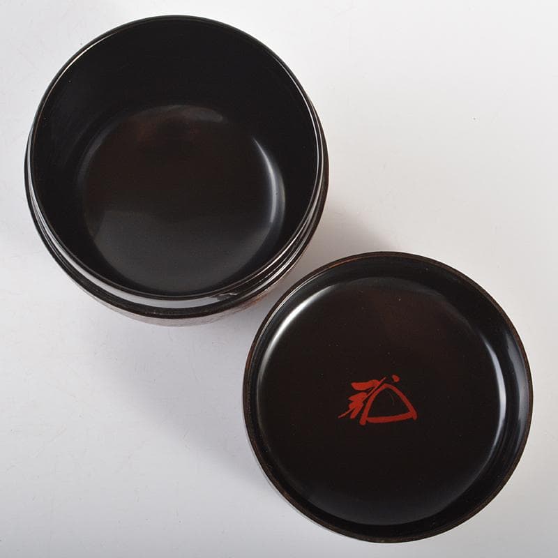 山中塗　道場宗廣作　雲龍和紙張　菊之絵　自画　大棗　松長剛山極め箱　VR6647