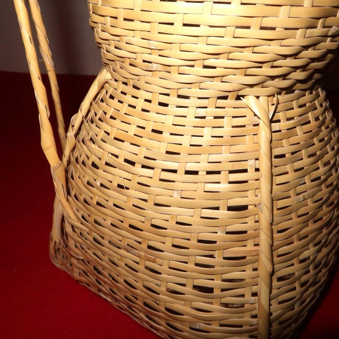 【茶道具】轡昭竹斎作　有馬手付籠花入