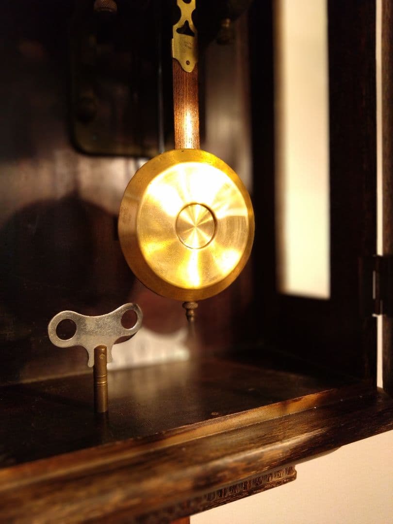 柱時計　(OH済み)　S.MIZU　昭和レトロ　ユンハンス　精工舎　ゼンマイ