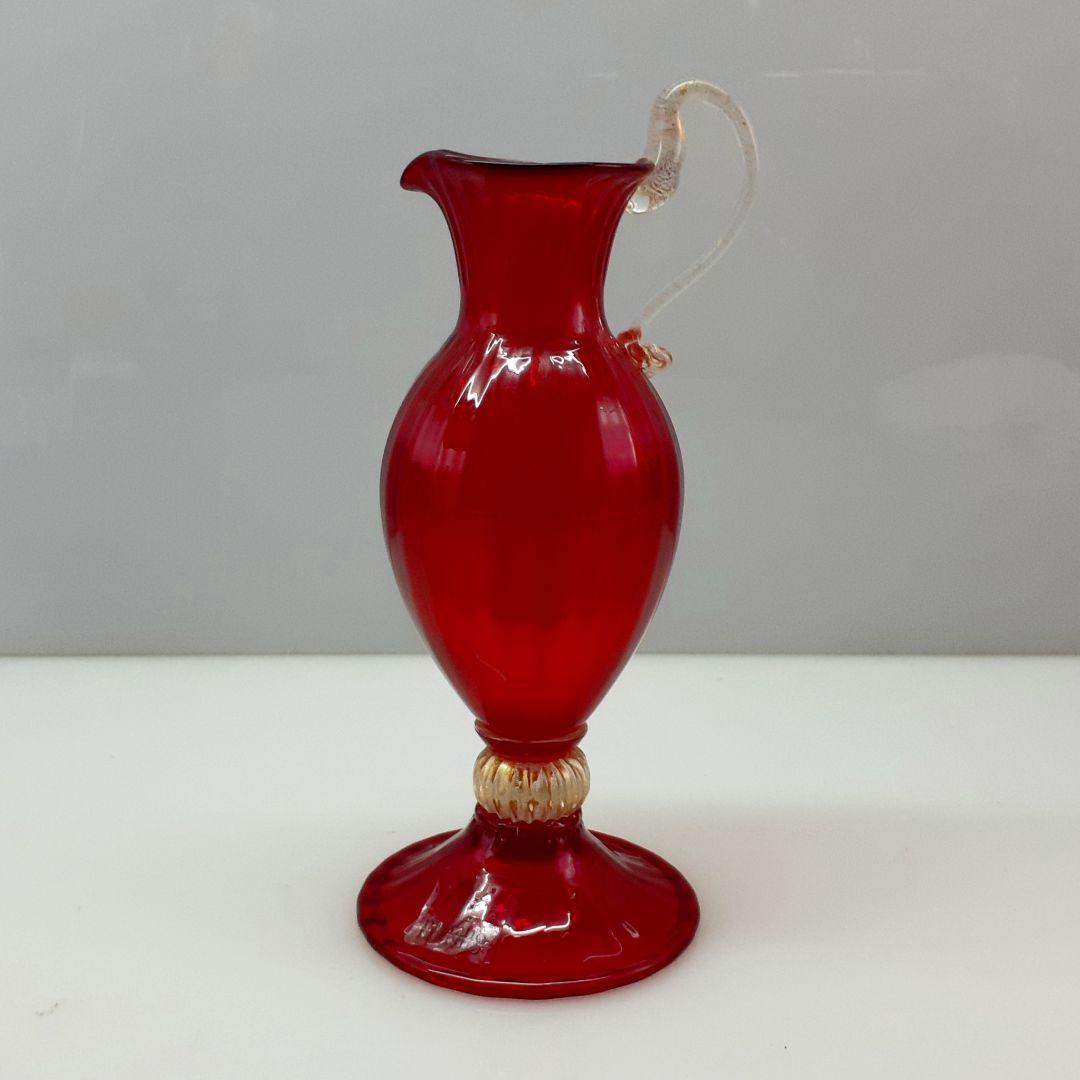 MURANO GLASS ムラノ 金彩 レッド 水差し ピッチャー