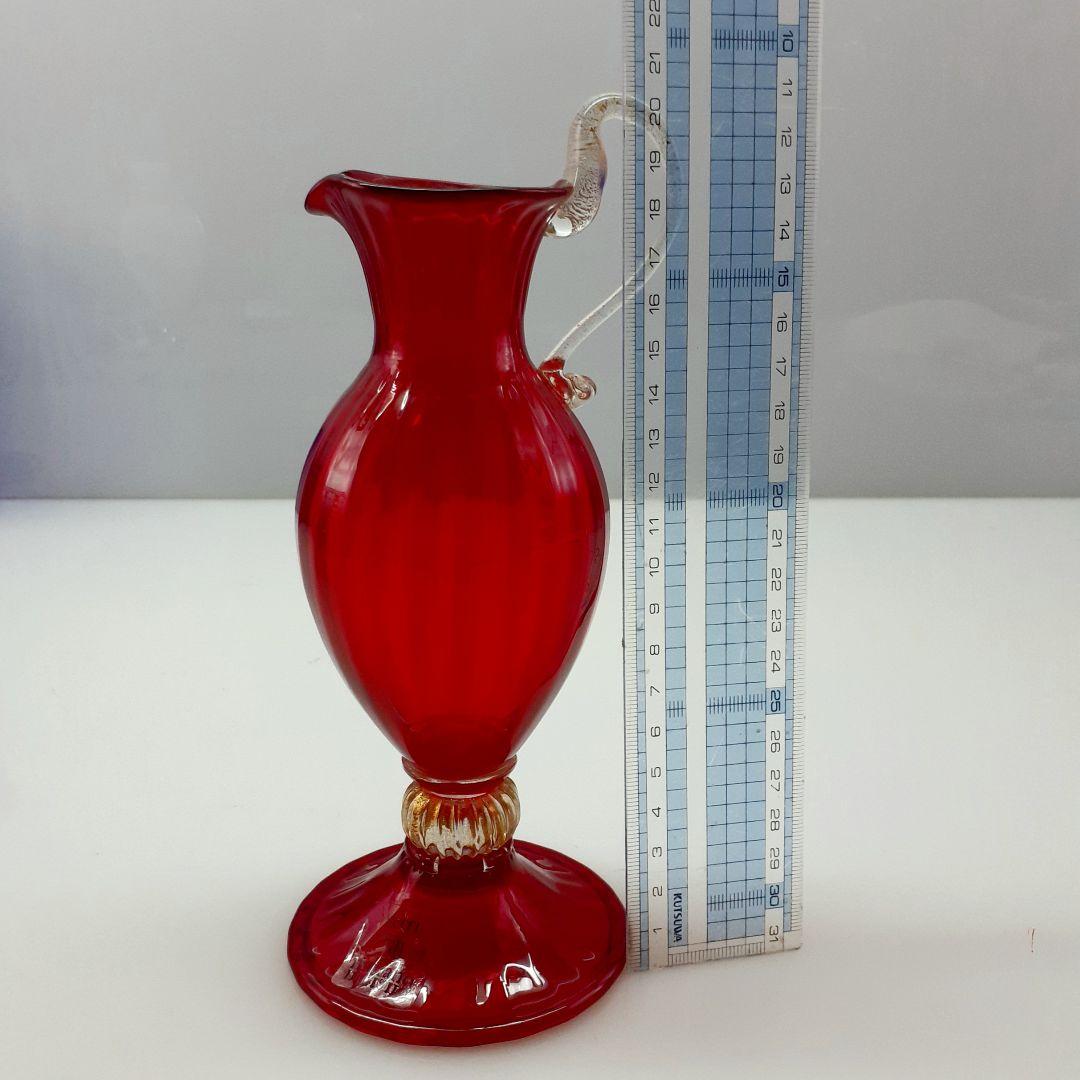 MURANO GLASS ムラノ 金彩 レッド 水差し ピッチャー