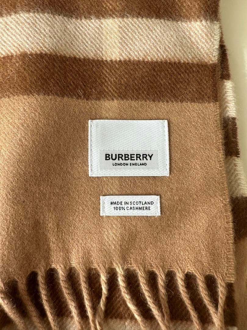 BURBERRY チェック柄カシミヤマフラー
