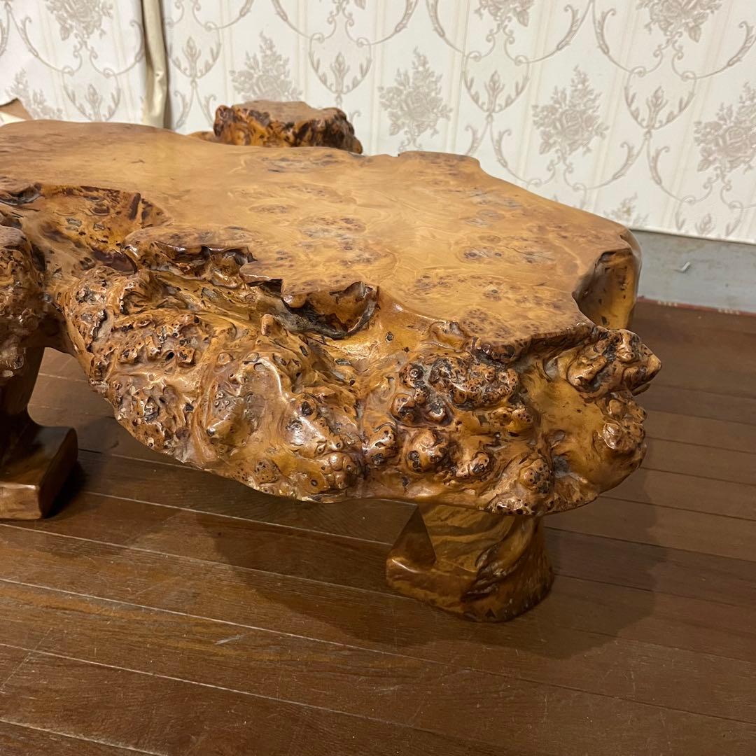 【アンティーク】木製 無垢材 切り株 木の根 座卓 飾り台 花台 古道具 古民家