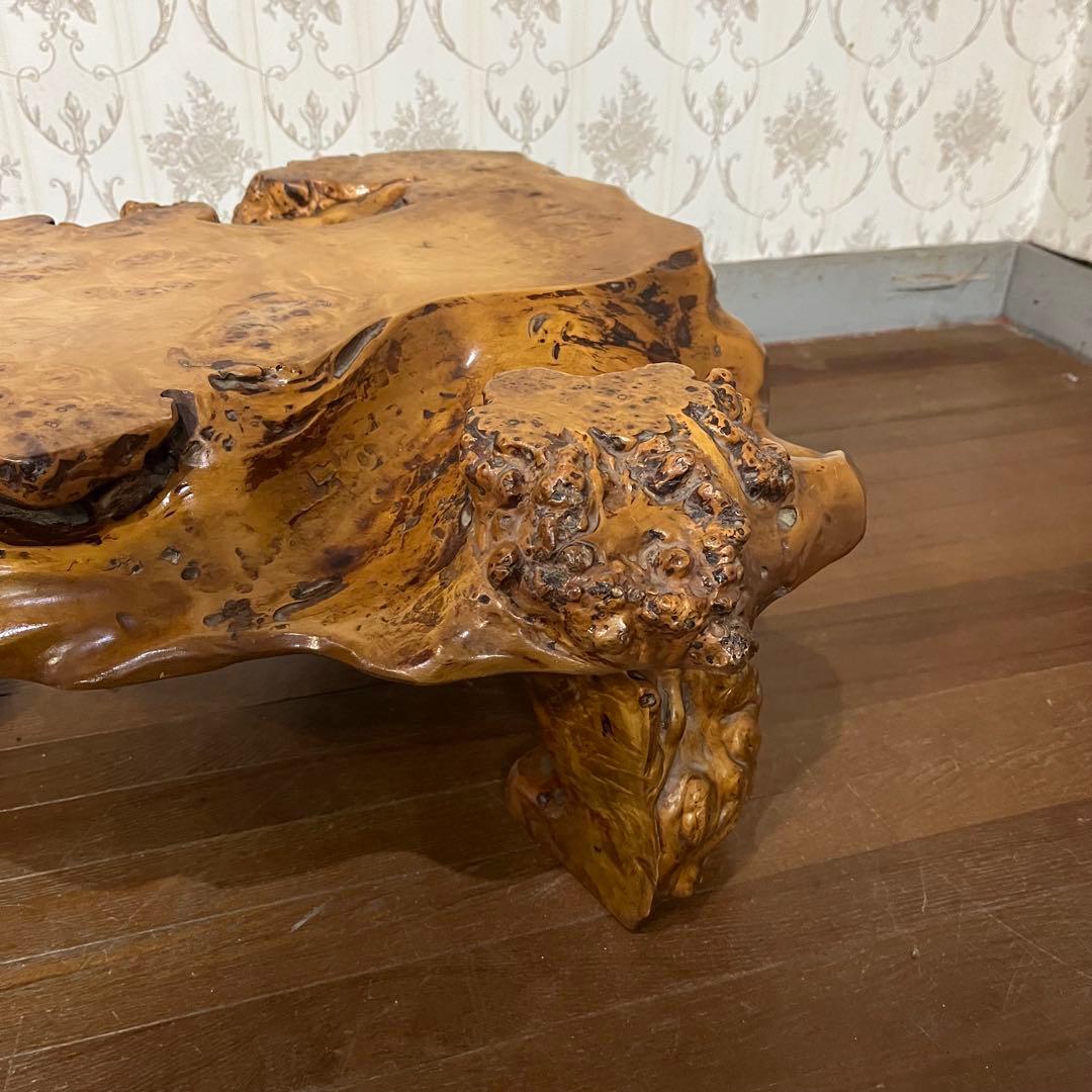 【アンティーク】木製 無垢材 切り株 木の根 座卓 飾り台 花台 古道具 古民家