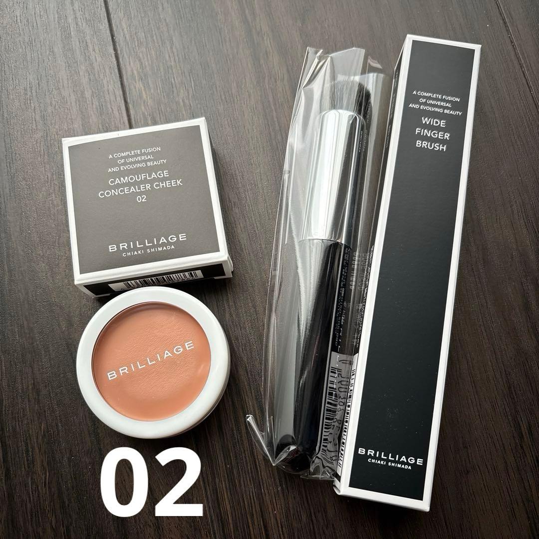 ブリリアージュ カモフラージュコンシーラーチーク ワイドフィンガーブラシ セット