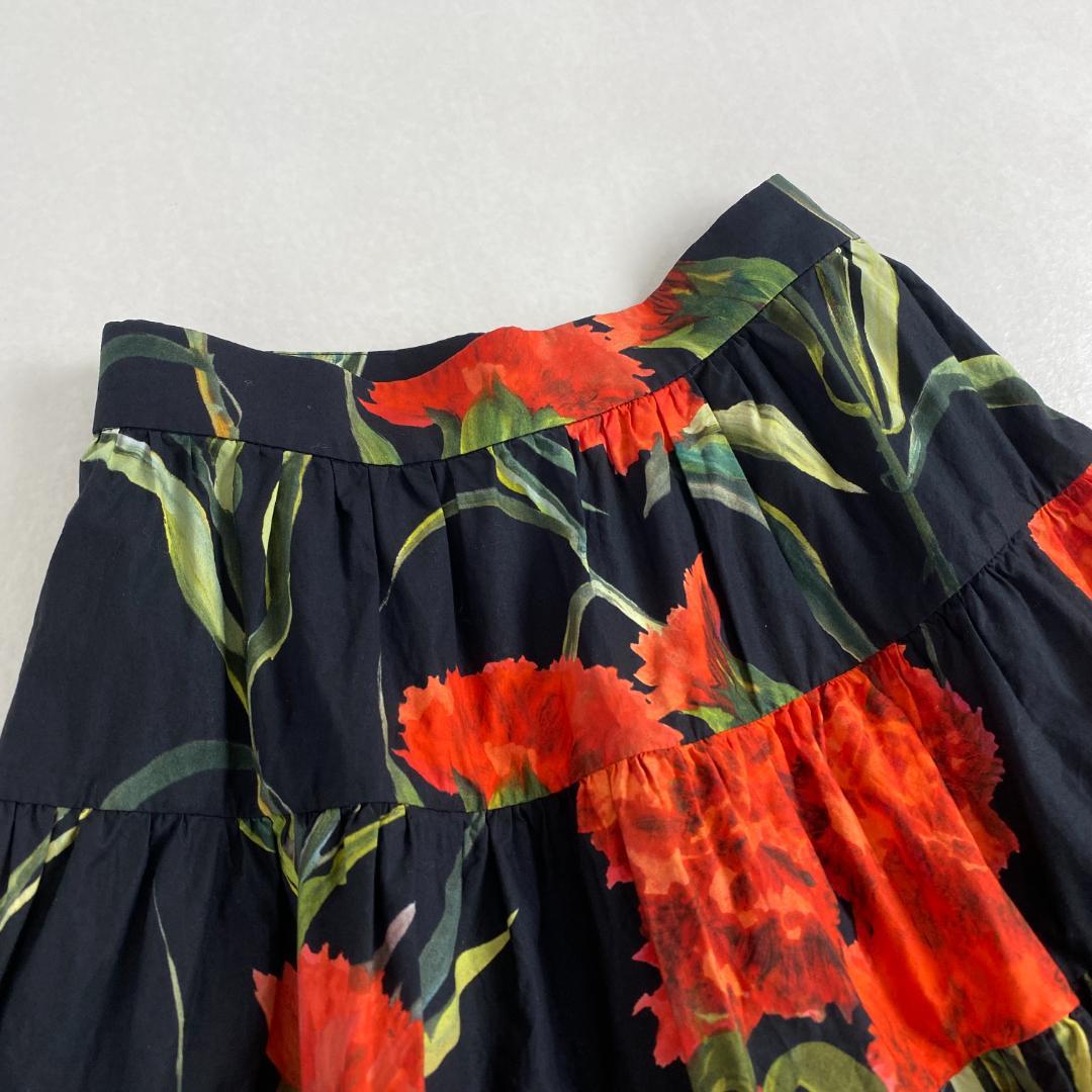 ドルチェアンドガッバーナ　スカート　花柄　フレア　DOLCE&GABBANA