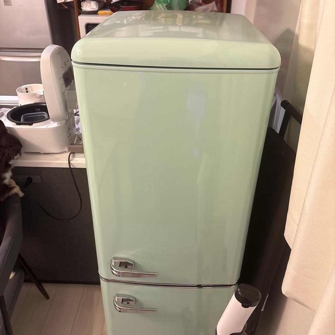 【JR gash】レトロスタイル冷蔵庫 ミントグリーン