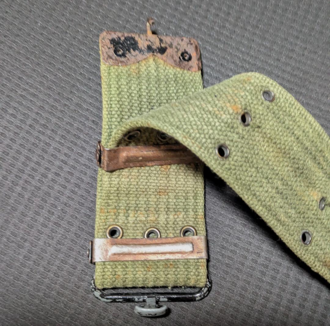 旧日本陸軍 実物 装具帯／弾帯 帆布製 Z字フック 昭和期 当時物 日本軍 軍装