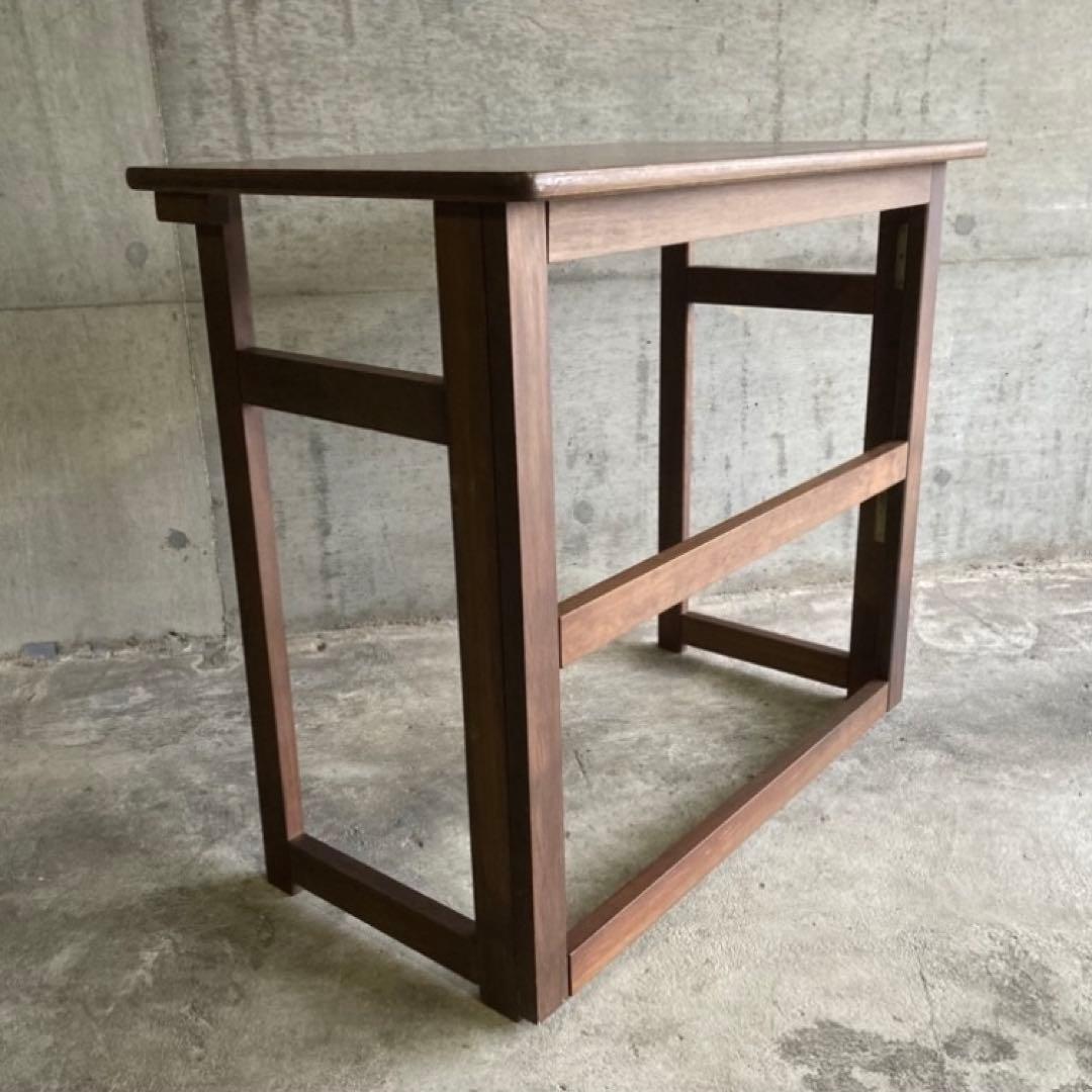 レトロな味のある机 テーブル デスク 作業台 勉強机 折り畳み 角型 木製 家具