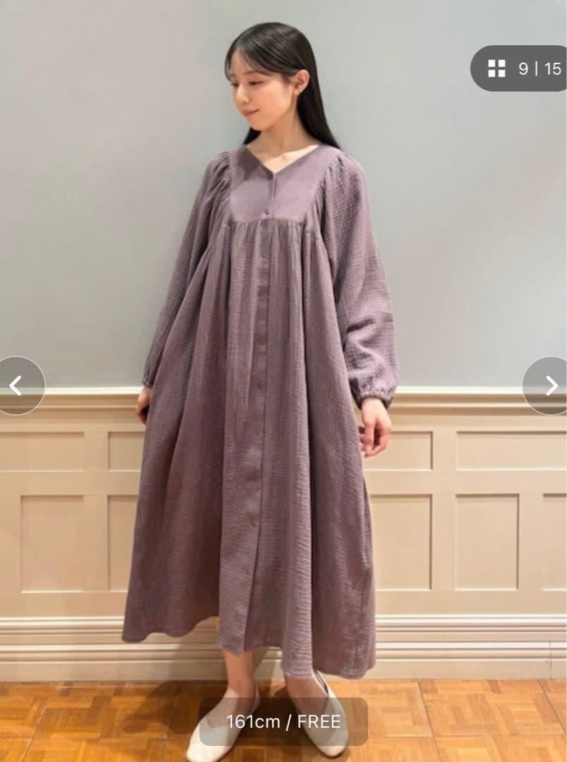 【ジェラートピケ】マタニティガーゼワンピース　ミント