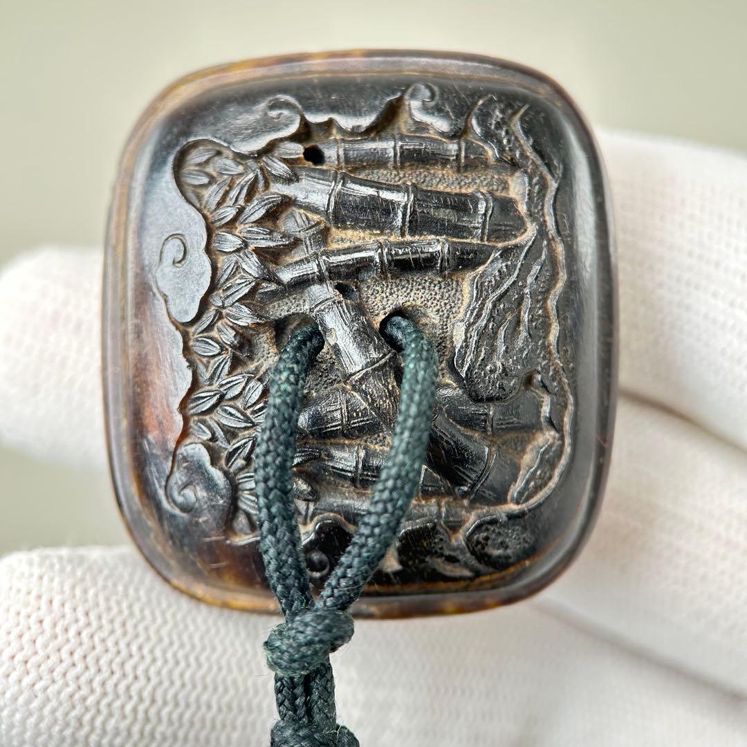 神話的なデザイン彫刻極上根付天然素材アンティーク骨董飾り物古美術置物細密細工