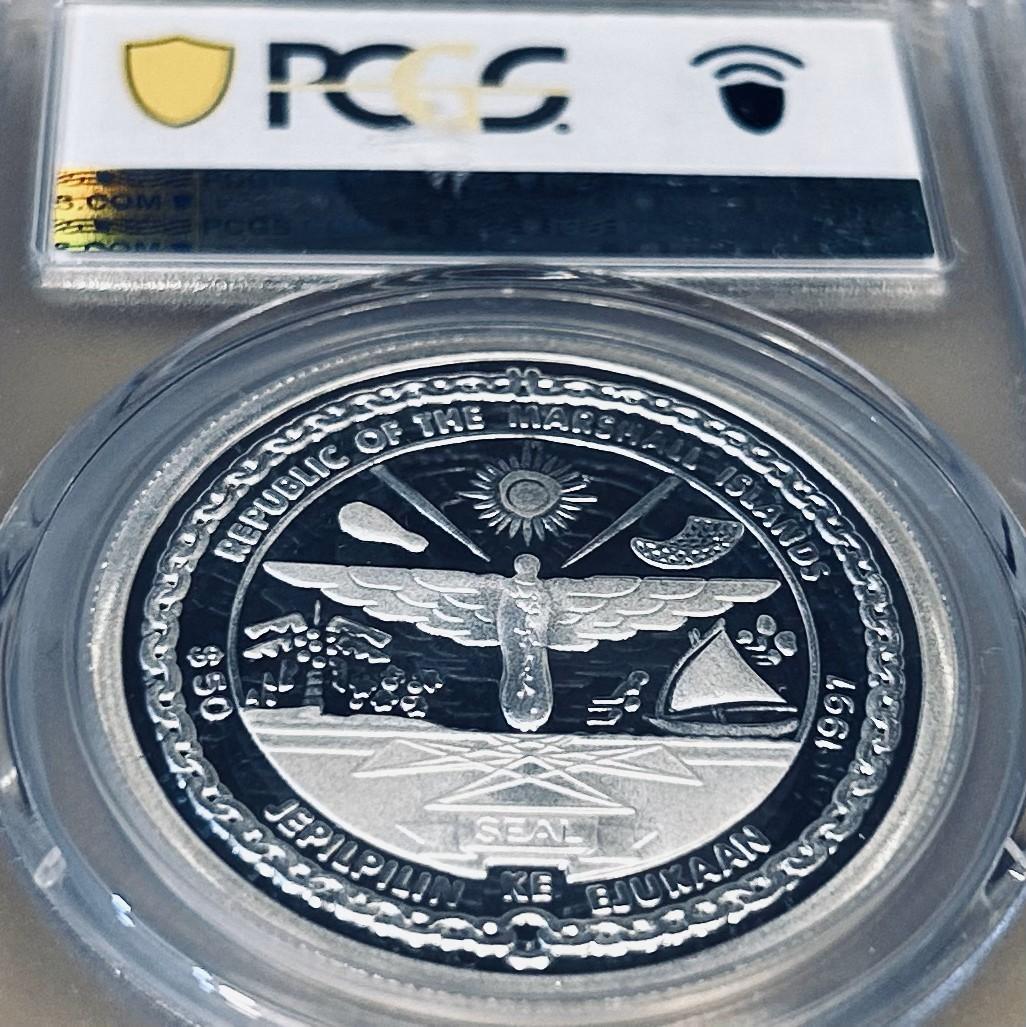 ★レア 世界に4枚 1997 マーシャル諸島 ダイアナ妃 50ドル銀貨 PCGS