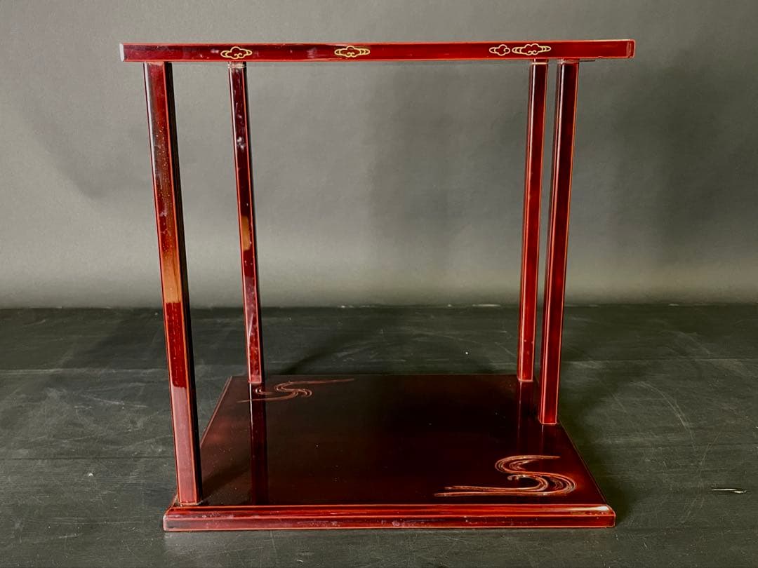 「母」 輪島塗 鵬雲斎好 山雲棚 宗芳作 共箱 茶道具 （114あ①）