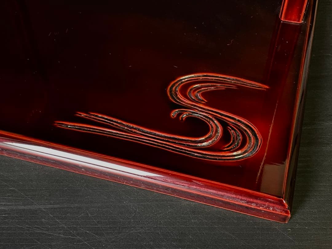 「母」 輪島塗 鵬雲斎好 山雲棚 宗芳作 共箱 茶道具 （114あ①）