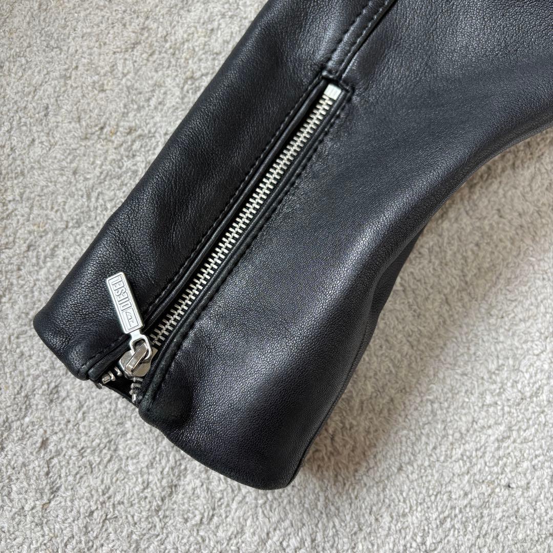 極美品 DIESEL シープスキン ライダースジャケット ラムレザー ブラック