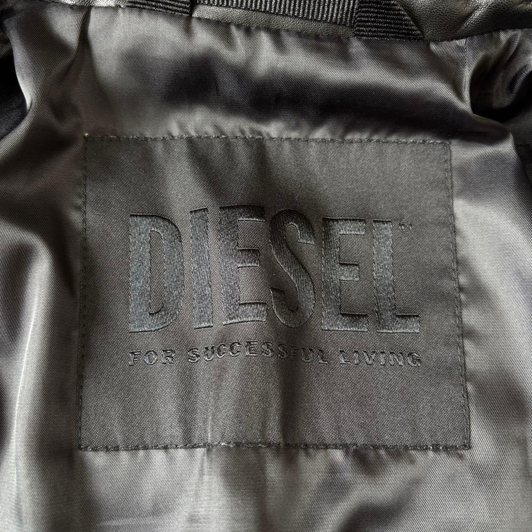 極美品 DIESEL シープスキン ライダースジャケット ラムレザー ブラック