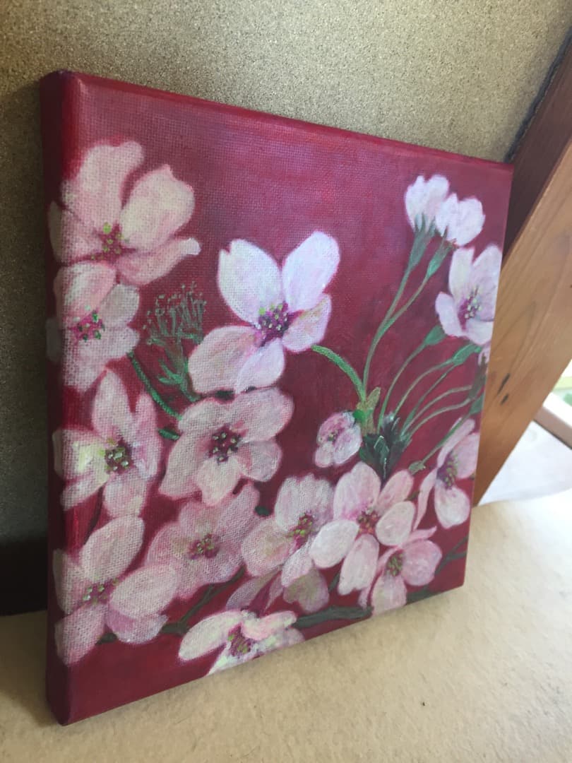 桜 アクリル画