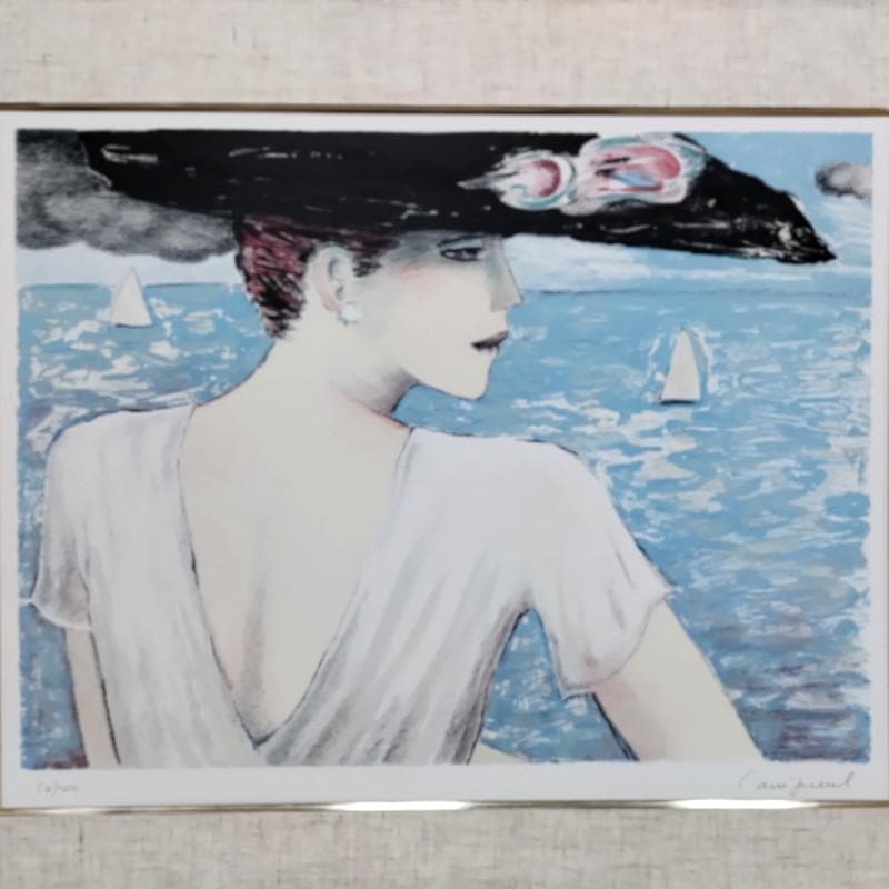 ☆カシニョール☆「黒い帽子のプロフィール」リトグラフ　MO判　54/200