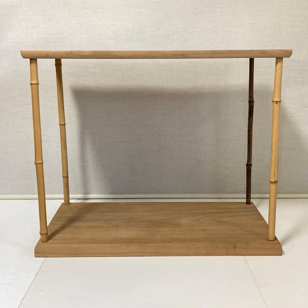 竹台子 行台子 東斉作 利休好 飾り棚 台 木製 組立式 和風 茶道具 レトロ