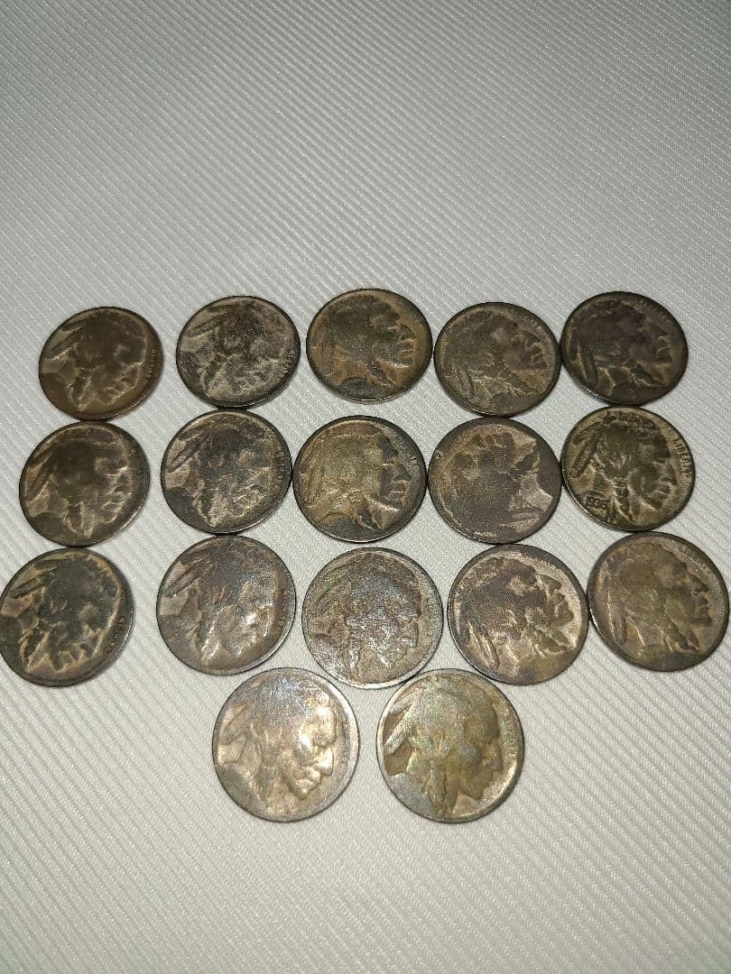 特年　アメリカ　1910年代~　バッファローニッケル　5セント　硬貨　