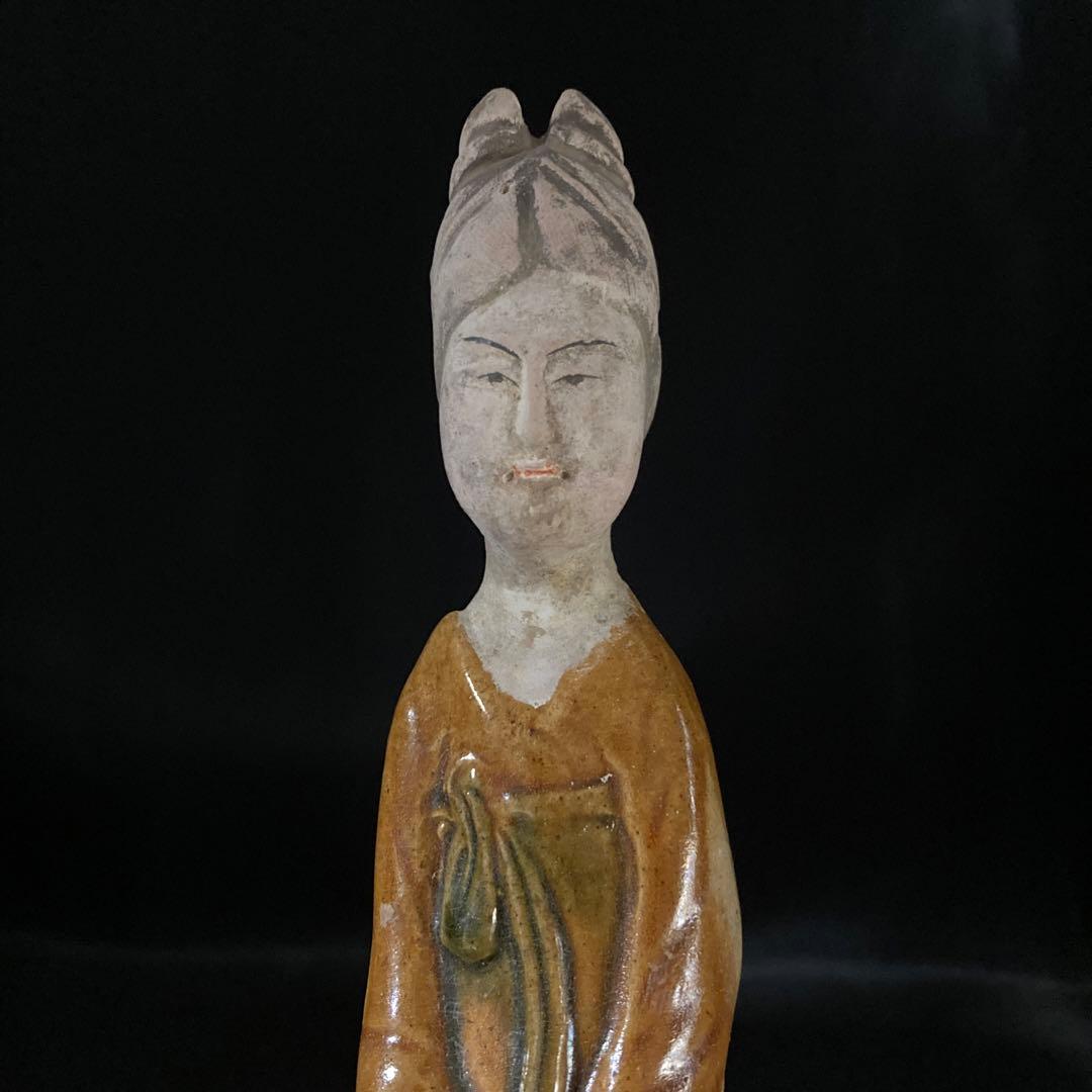 新年赤札セール❗️【ギャラリー三益】三彩美人座俑（唐時代）
