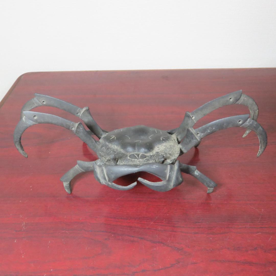 カニ 金物 蓋置 大 茶道具 真鍮 縁起物 置物 茶会