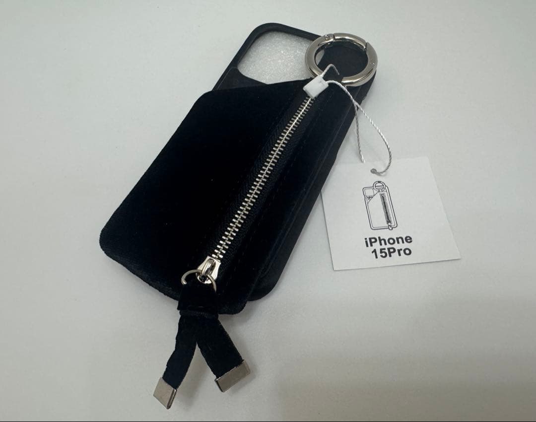 Ajew エジューiphone15proケース 15pro ベロア ブラック