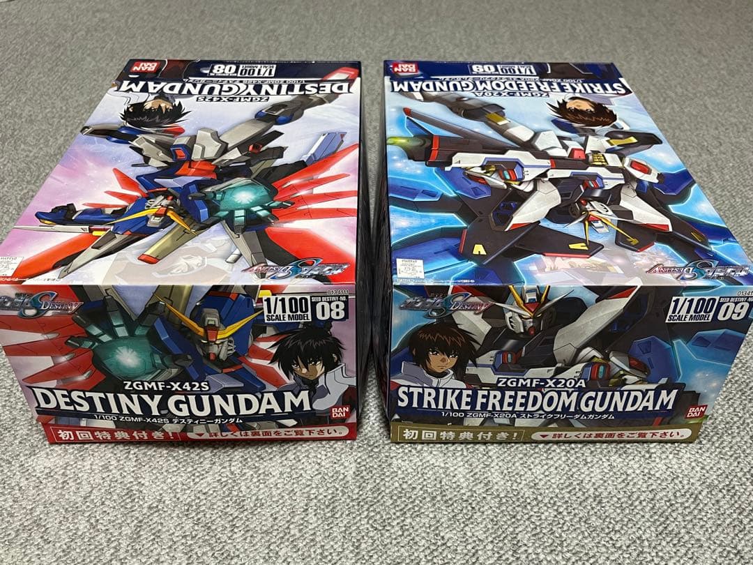 未組立 1/100 ストライクフリーダム + デスティニーガンダム 初回特典付き