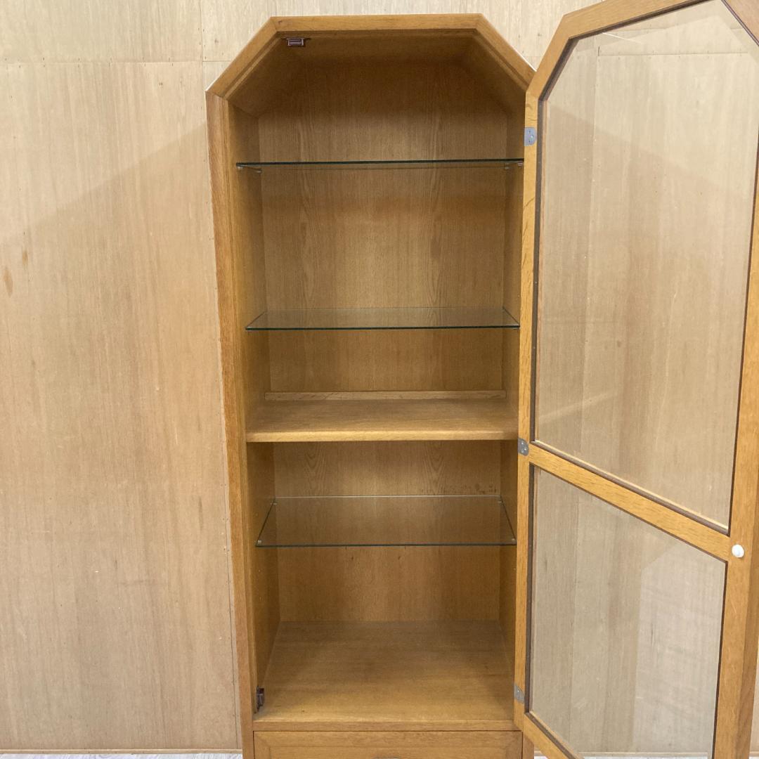 【オールドカリモク】ヴィンテージ　飾り棚　コレクションケース　キャビネット