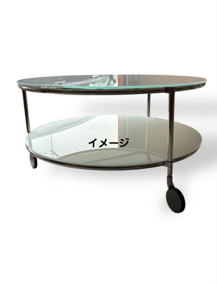 IKEA STRIND ガラステーブル　円形テーブル