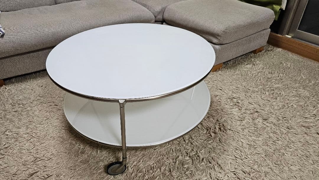 IKEA STRIND ガラステーブル　円形テーブル