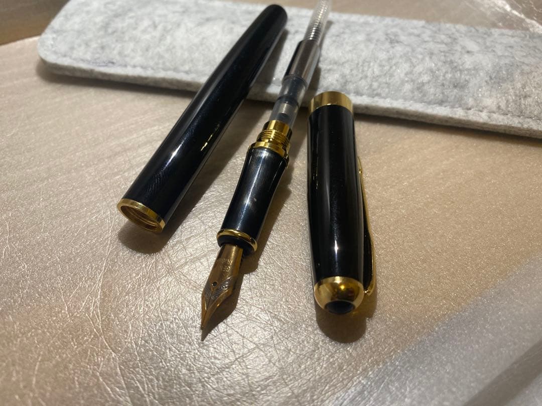 黒い万年筆 ペン先 ケース付き