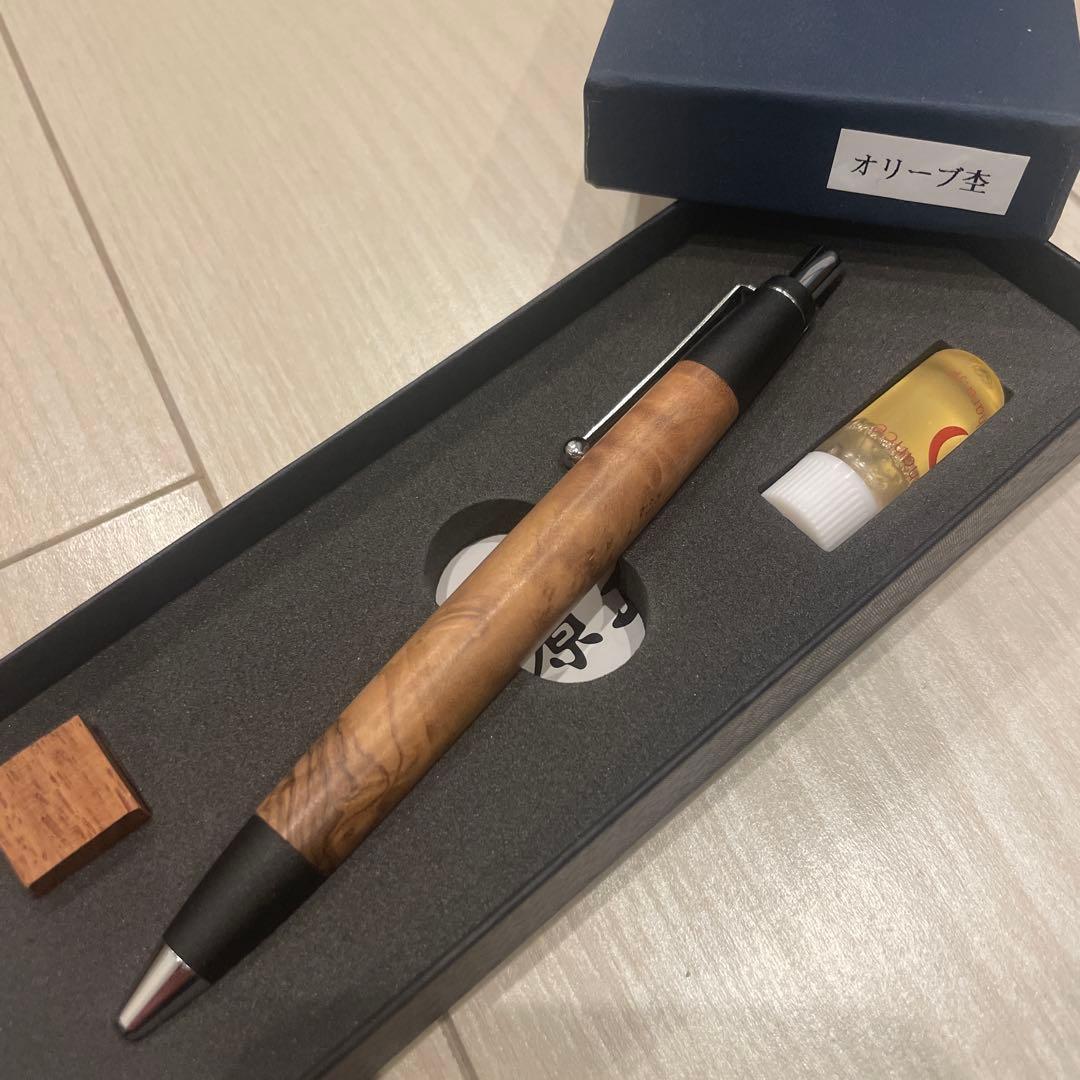 旧型 野原工芸 オリーブ杢 スタンダードボールペン