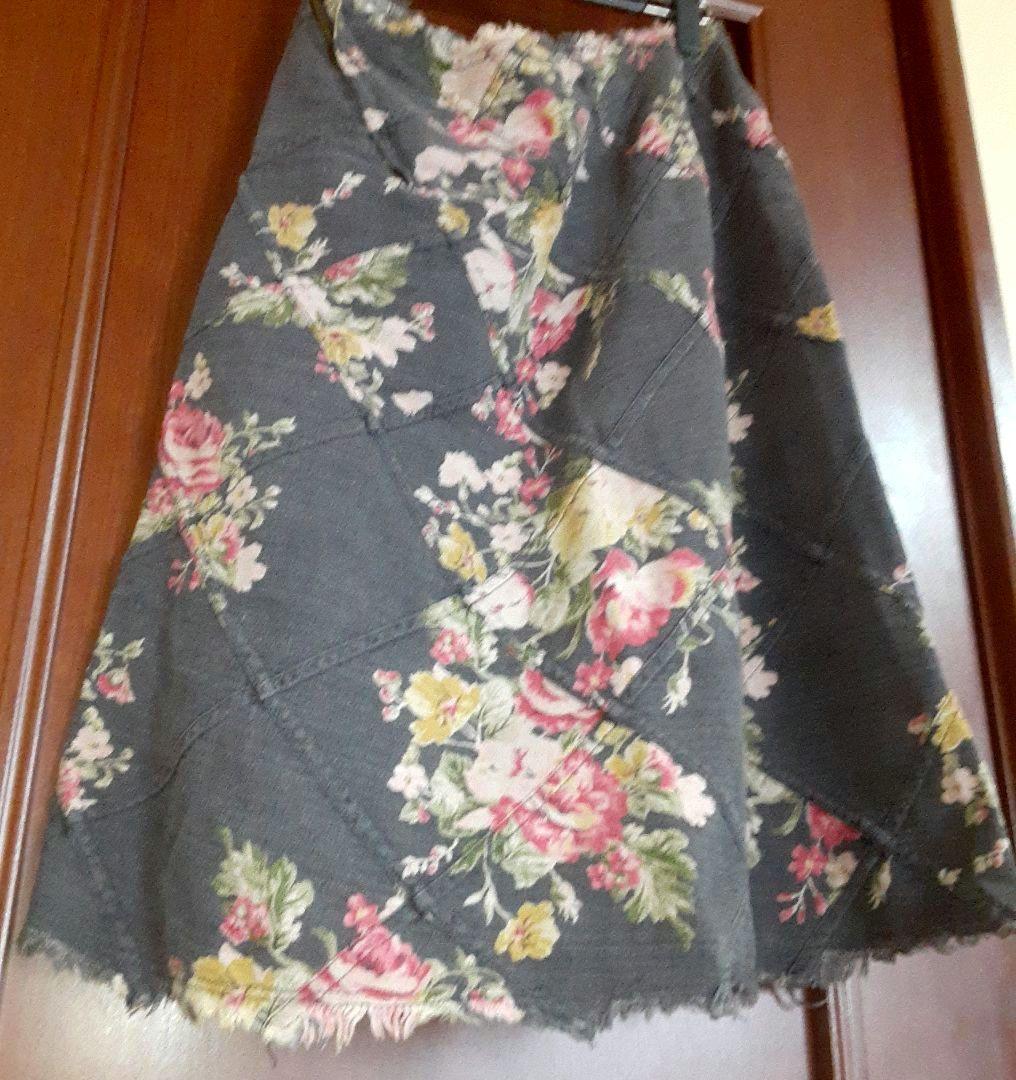 【ジュンヤ ワタナベ】コレクションライン ヴィンテージ 花柄 デニム スカート