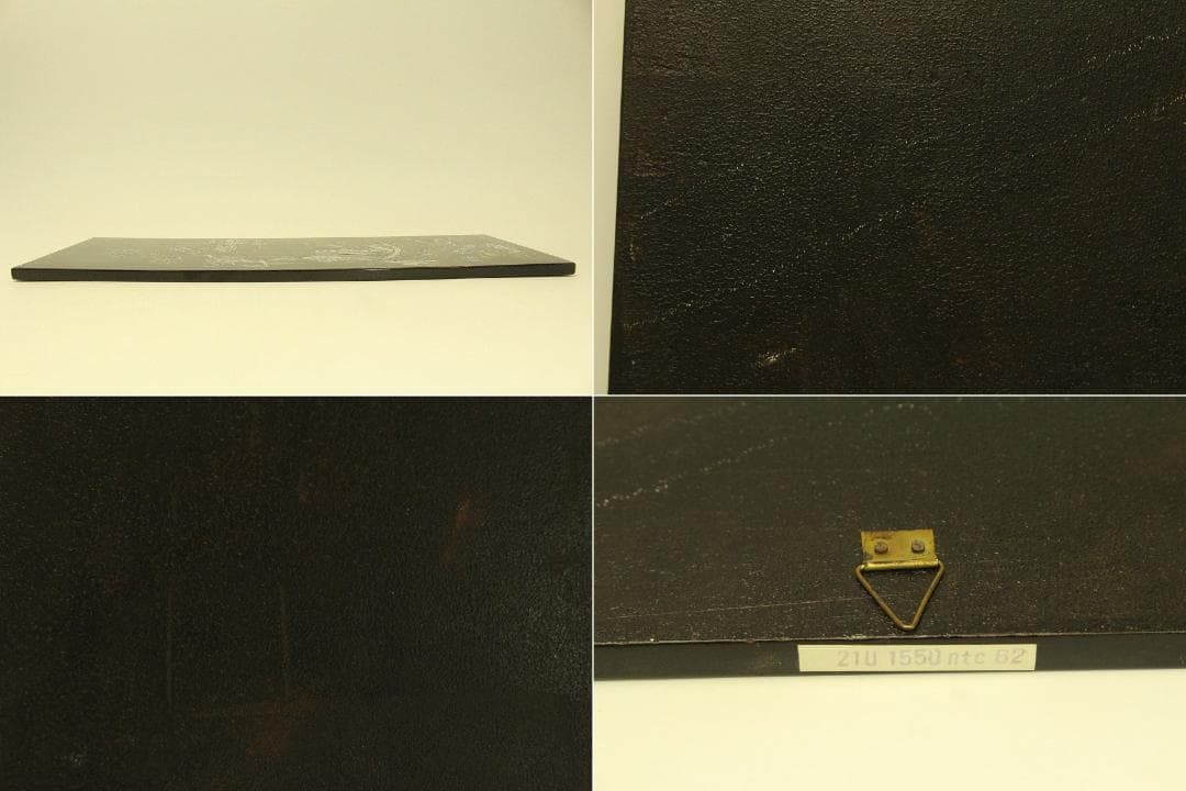 螺鈿 釣り人物 風景 飾 二枚折 置物(A973)