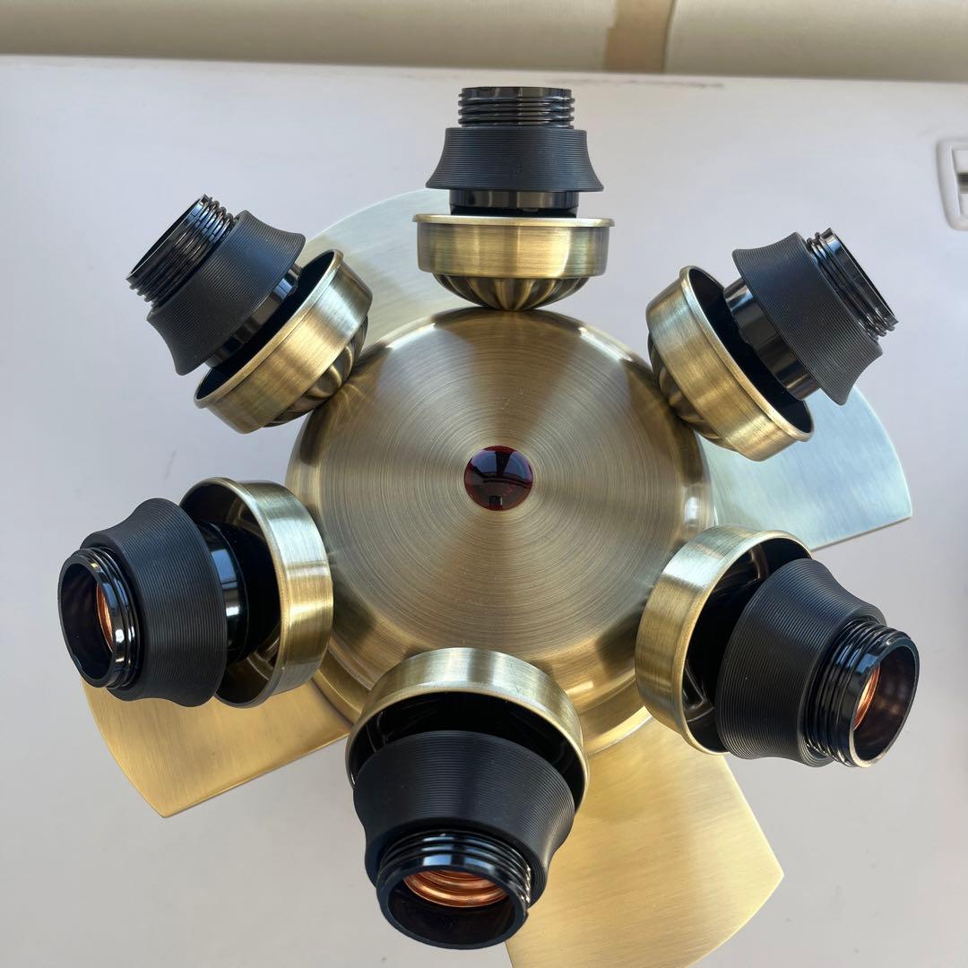 シーリングファン フィラメントLED 6灯 ゴールド JE-CF048 GD