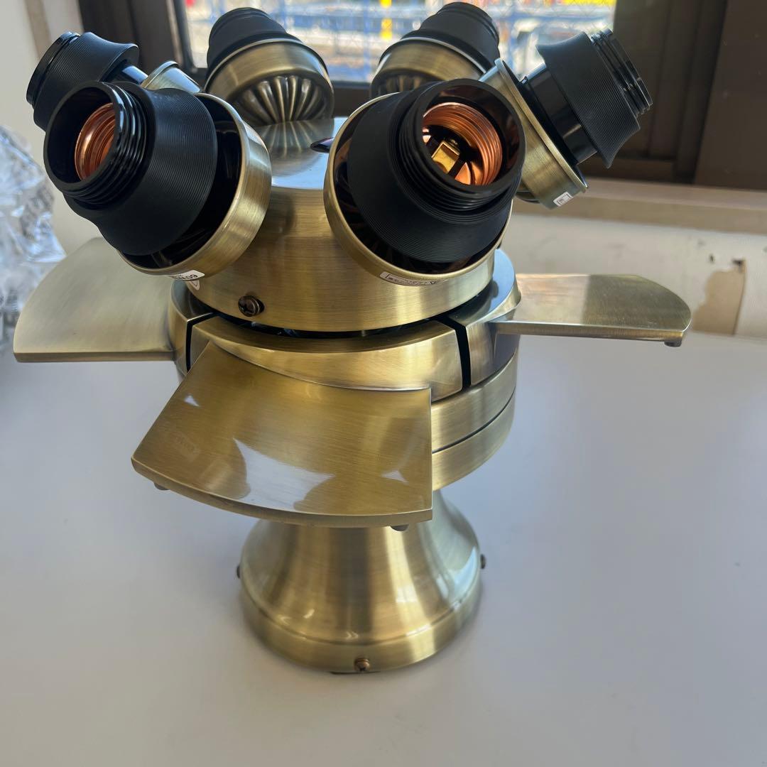 シーリングファン フィラメントLED 6灯 ゴールド JE-CF048 GD