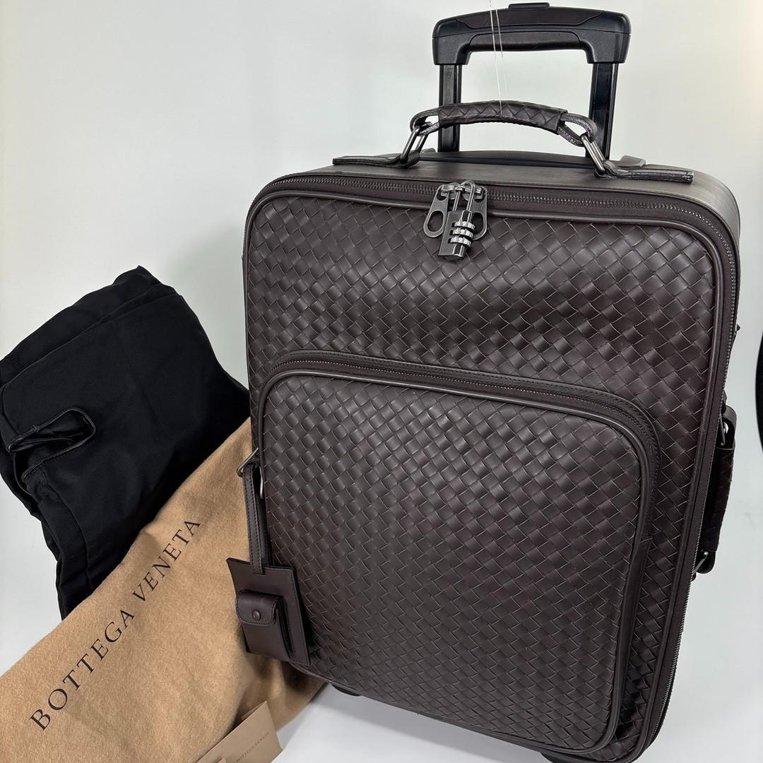 超極美品 ボッテガヴェネタ イントレチャート キャリーバッグ ブラウン メンズ