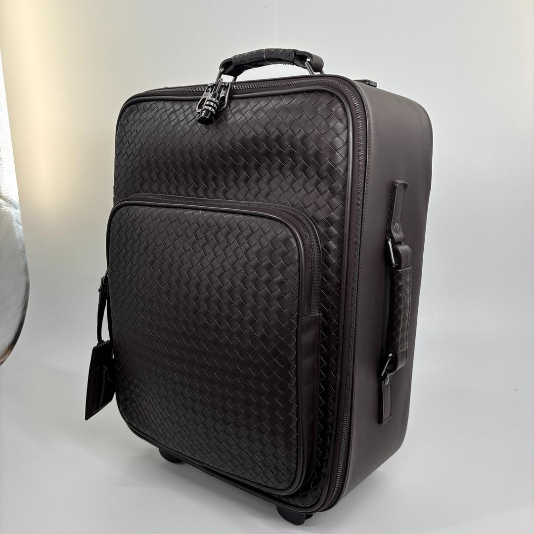 超極美品 ボッテガヴェネタ イントレチャート キャリーバッグ ブラウン メンズ
