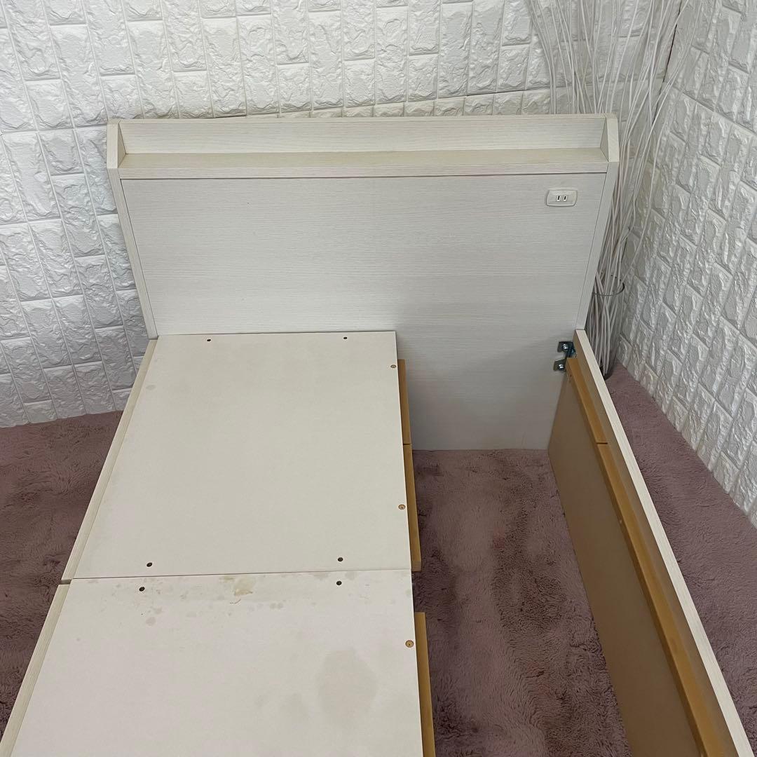 都内23区送料無料✨シングルベッド✨マットレス・フレームセット　引き出し収納付き