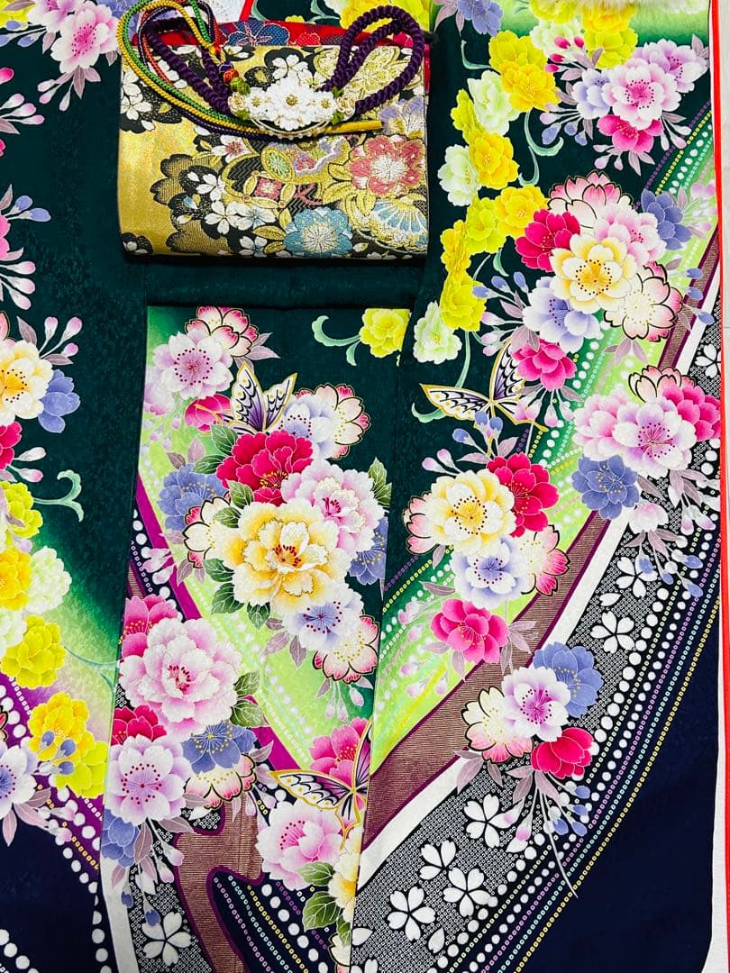 新品　呉服店398,000円刺繍付きお振袖 完全25点フルセット　トールサイズ