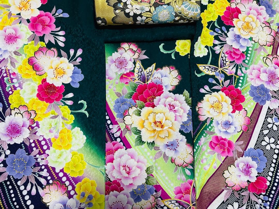 新品　呉服店398,000円刺繍付きお振袖 完全25点フルセット　トールサイズ