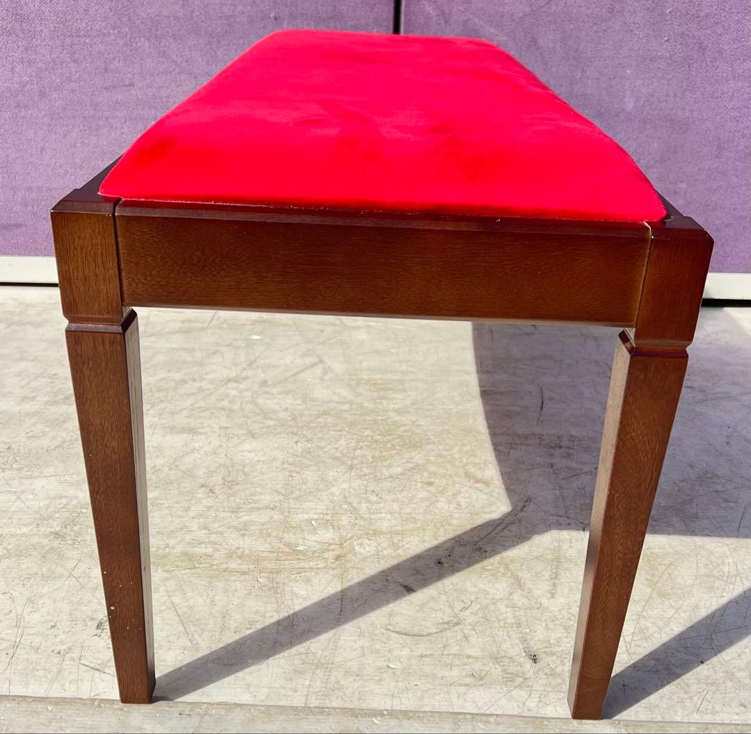 Maruni赤いクッション付き木製ベンチ