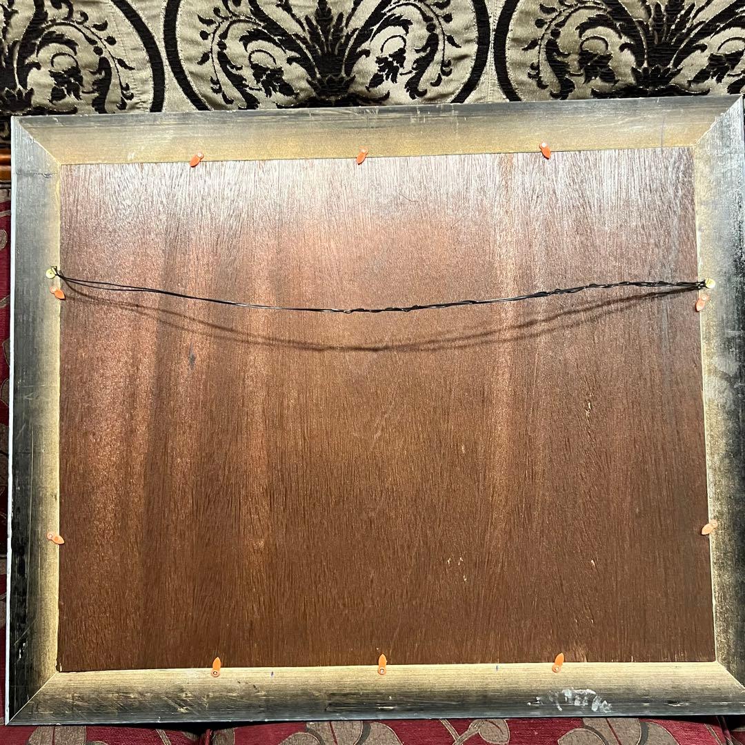 日本画　川本末雄「松と流れ」真作 リトグラフ エディッション84/150