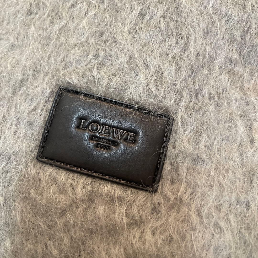 LOEWE ロエベ マフラー モヘヤ ウール グレージュ