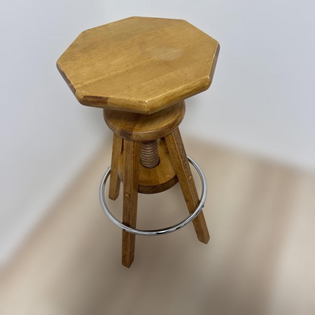 木製　回転スツール　ハイチェア　ヴィンテージ